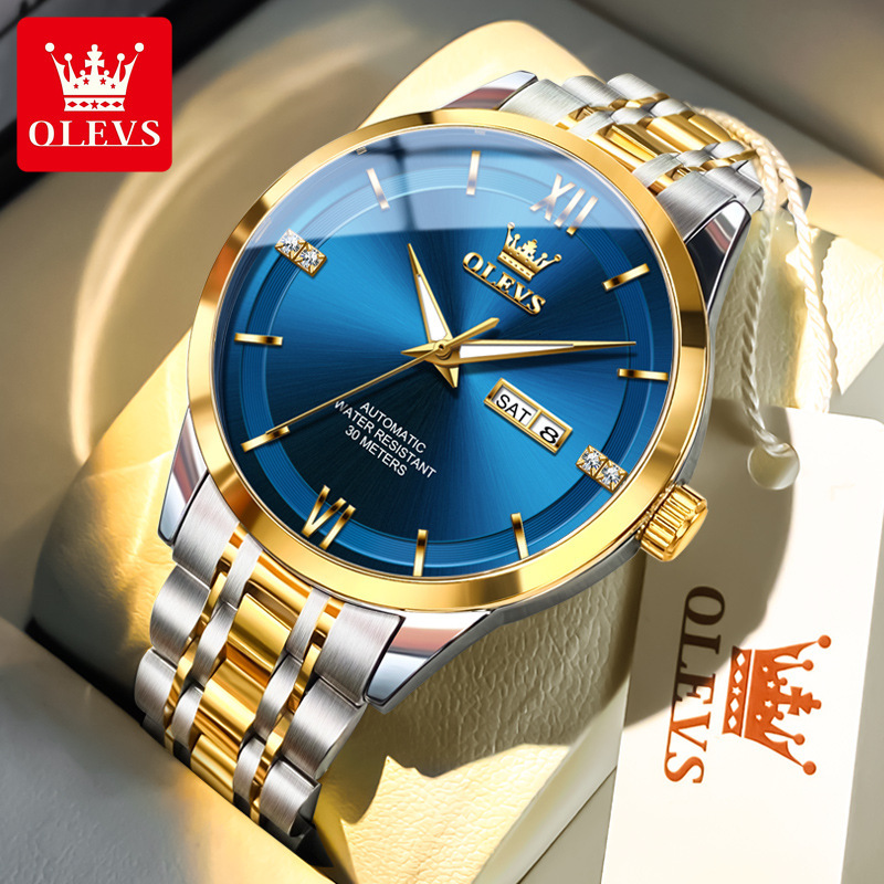 OLEVS Designer Digital Luxury Diving Mechanical Watches Automatic Mechanical Men's Watches Luminous Double Calendar Men's Watches Free Shipp