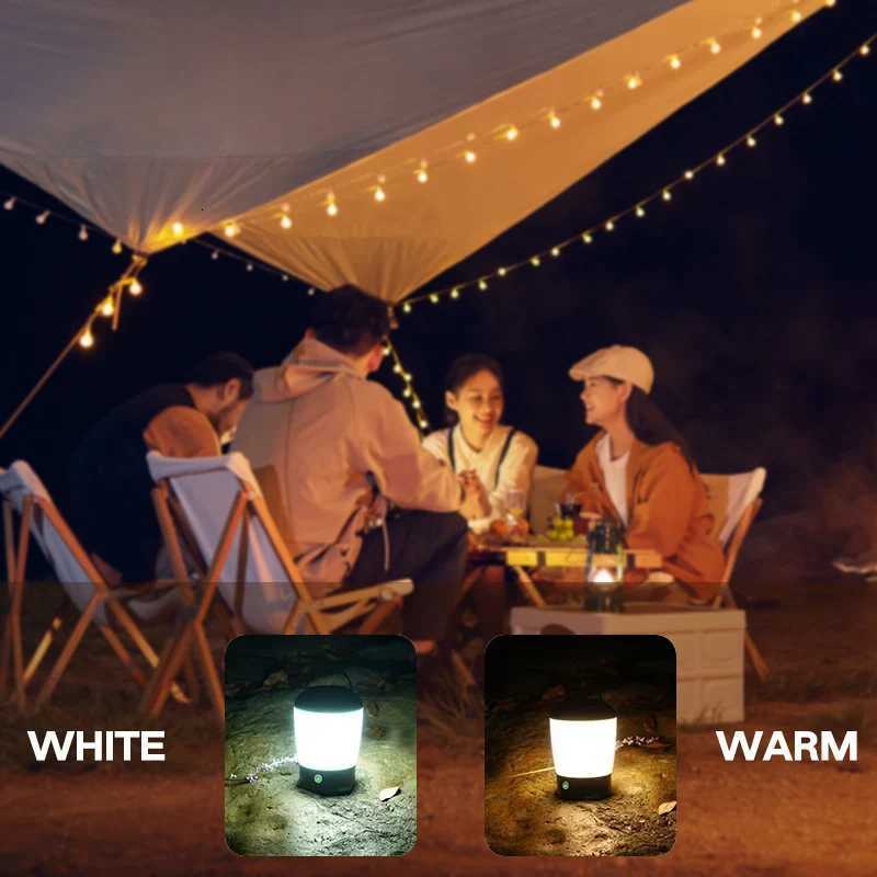 Portable Camping Lanterns Rechargeable 3 Color Dimmable Tent Light Outdoor Waterproof Flashlight Emergency Work Lamp For Fishing M251201