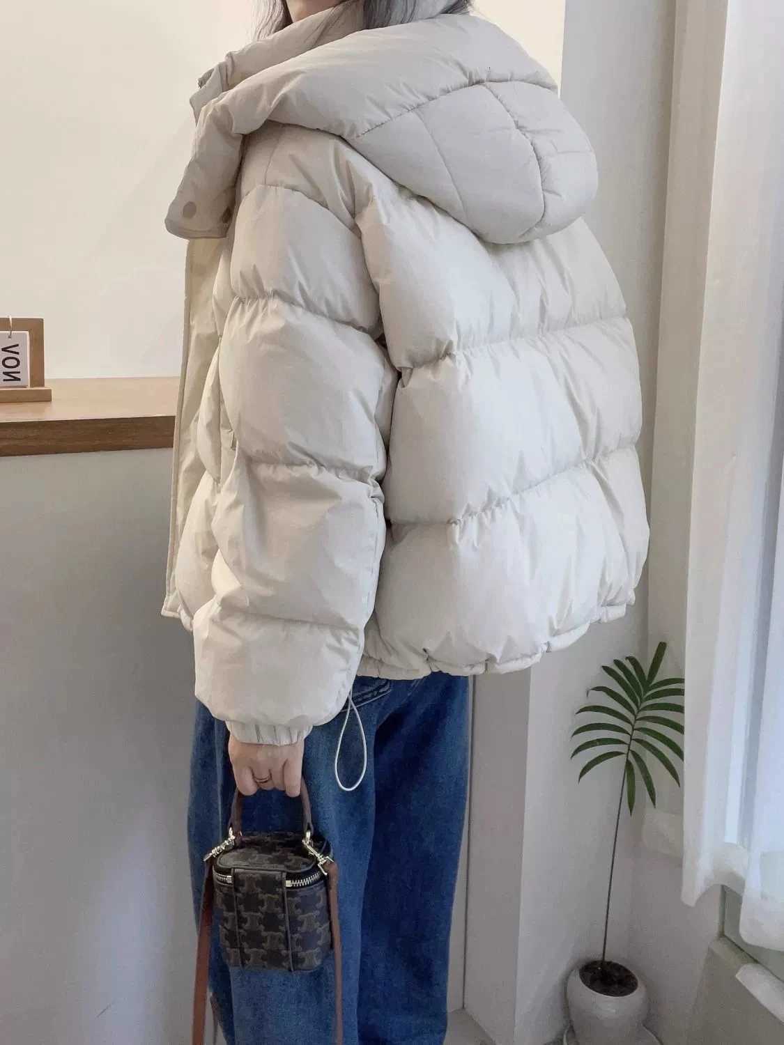 Womens Hooded down Jacket 2025 Autumn Winter Collection Warm Casual Parka Loose Fit Cotton Padded Bigger Size AvailableT251201