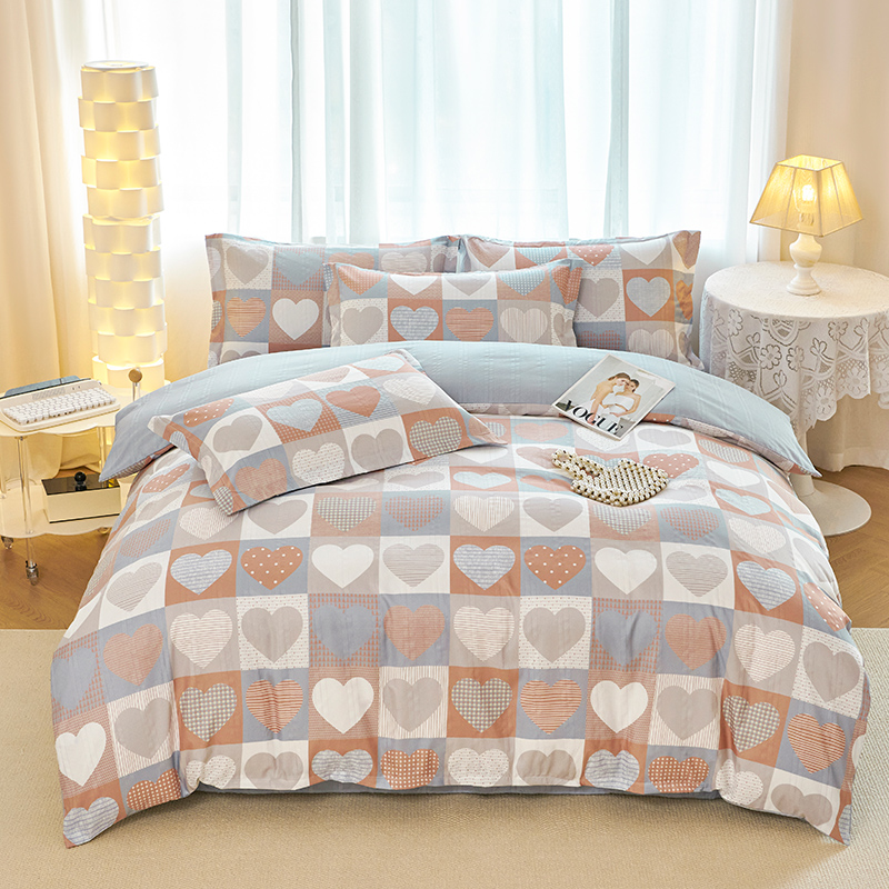 Luxurious Cloud-Like Voile Cotton Bed Sheet Set with Quilt Cover & Pillowcases - Soft Four-Piece Ensemble bedding