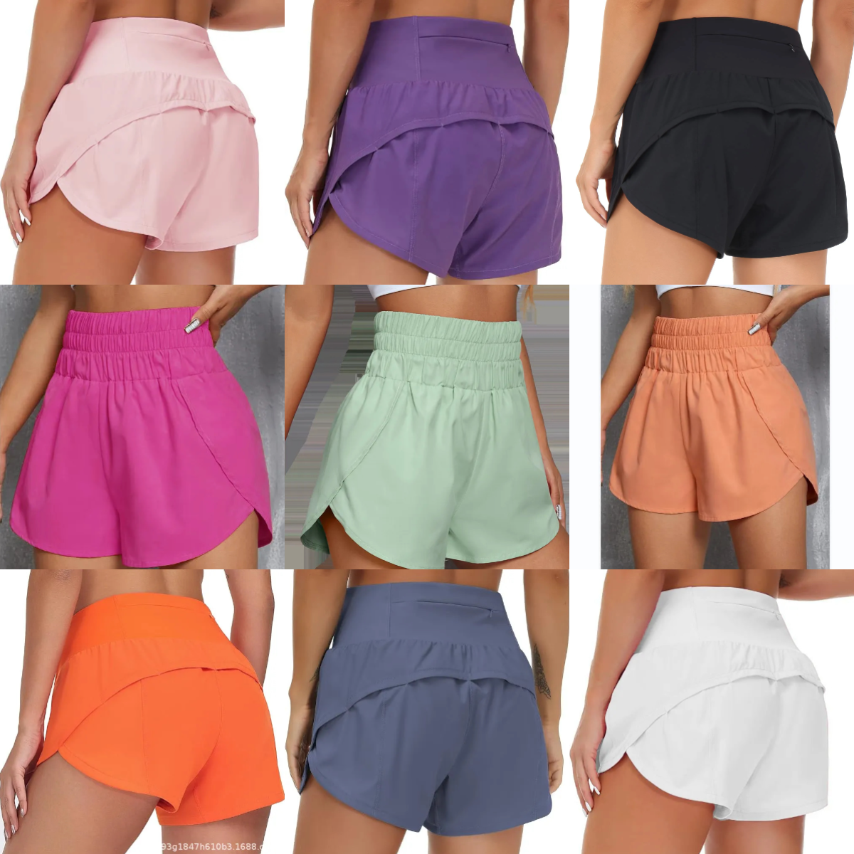 Hot Women's Yoga short Waist Sports Shorts Quick Drying Loose High-Rise Lined Short Running Clothes Back Zipper Pocket Fitness