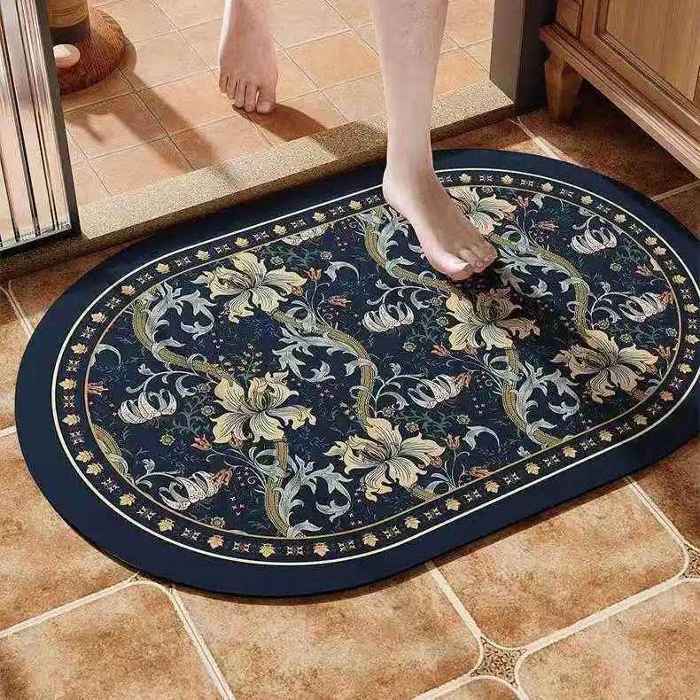 Diat d bathro floor mat kitchen door floor mat non-slip absorbent toilet carpet toilet universal foot mat H251129