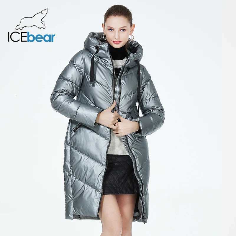 ICEbear-Mid-length Hooded Jacket for Women Warm Cotton Coat Casual Parkas for Ladies Fashion Brand New Winter GWD20302D 2T251201