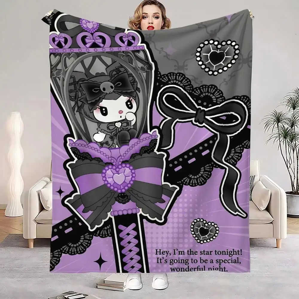 Sanrio Kawaii Magic Kuromis Cute Throw Blanket Luxury Sofa Blankets Throws Fluffy Plaid Home Interior Knee Soft Nap King Size Bed H251201