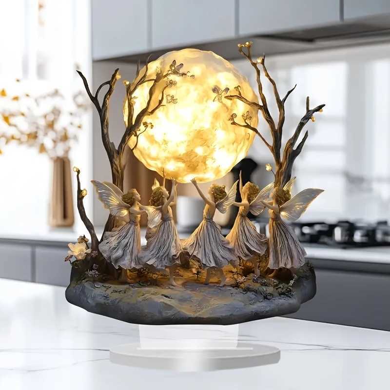 1 Piece 2D Bohen Style Acrylic Fairy and Moon Desktop Decoration He Off Cafe Holiday Decoration H251129