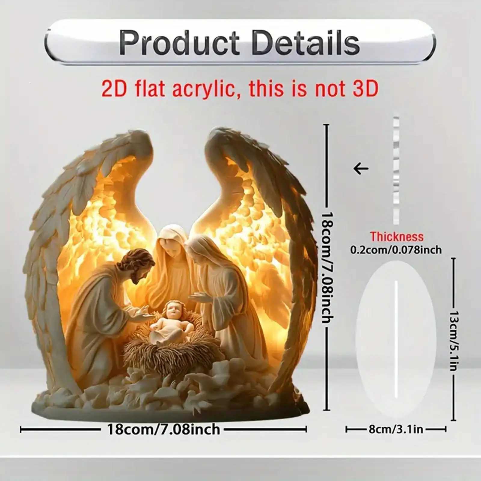 Christmas Nativity Scene Figurine Holiday Statue Desk Acrylic Table Ornament nativity scenes for christmas table Centerpiece H251129