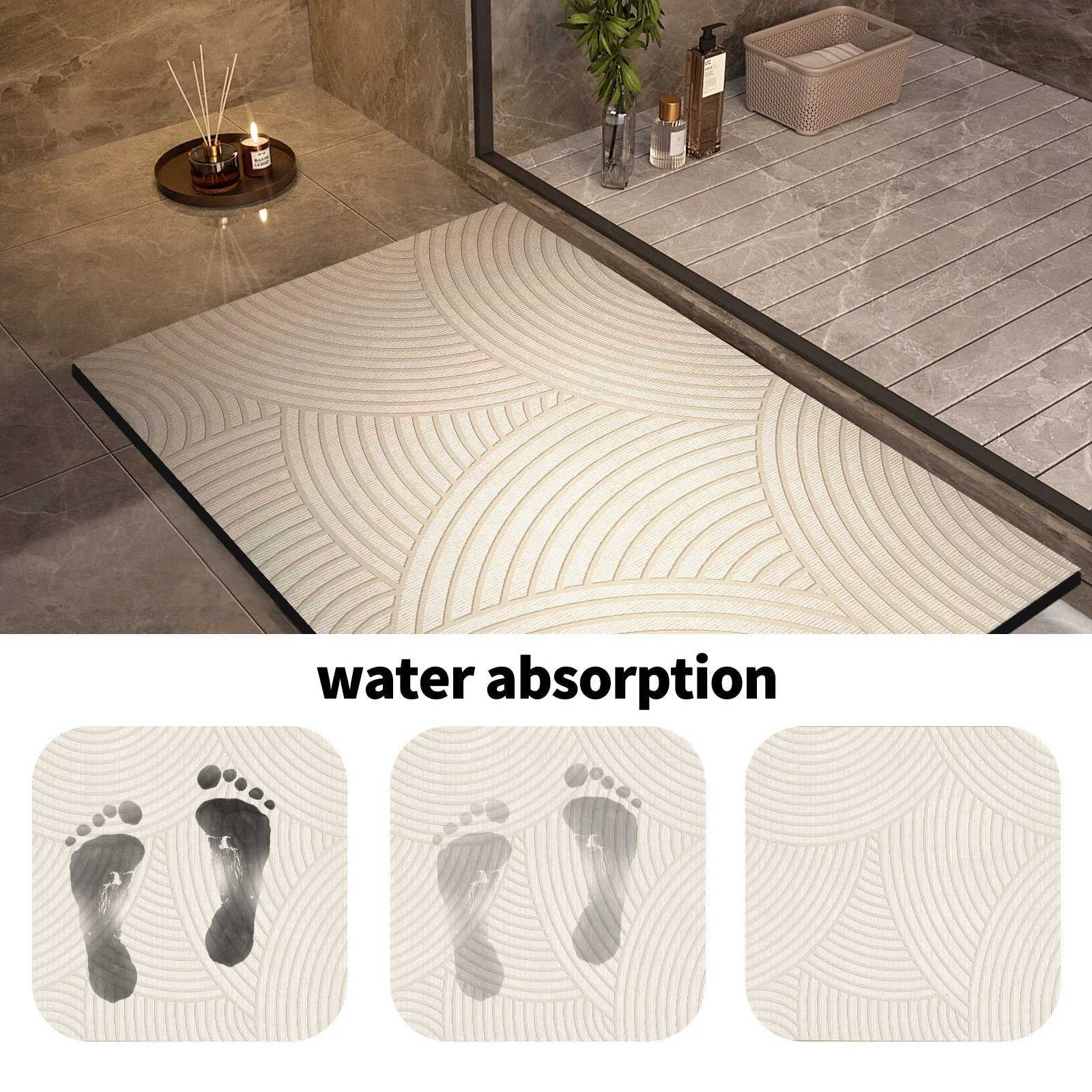 Super Absorbent Bath Mats Bathro Anti Slip Shower Foot Mat Quick Dry Bathtube Carpet Toilet Rug Doormat Washable H251129