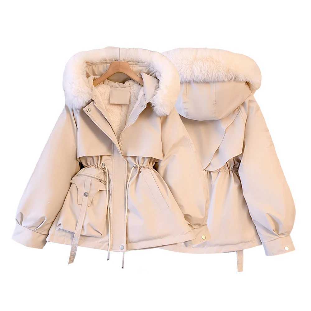 Womens Coats Cotton-Padded Plush Warm 2025 Autumn Winter Parkas Long Sleeve Hooded Fit Casual Outerwear Out Door JacketsT251201