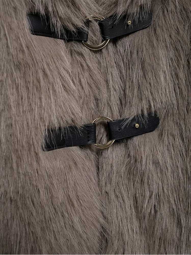 Womens Thick Warm Faux Fur Jacket Fashion Lapel Collar Solid Fluffy Fur Coat Winter New Long Sleeve Female Chic OuterwearT251201