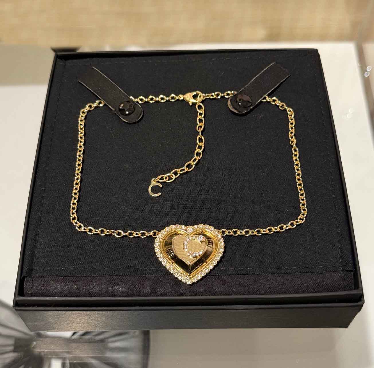 2026 Luxury quality charm heart shape pendant necklace with diamond and words design drop earring in 18k gold plated have stamp PS6123B