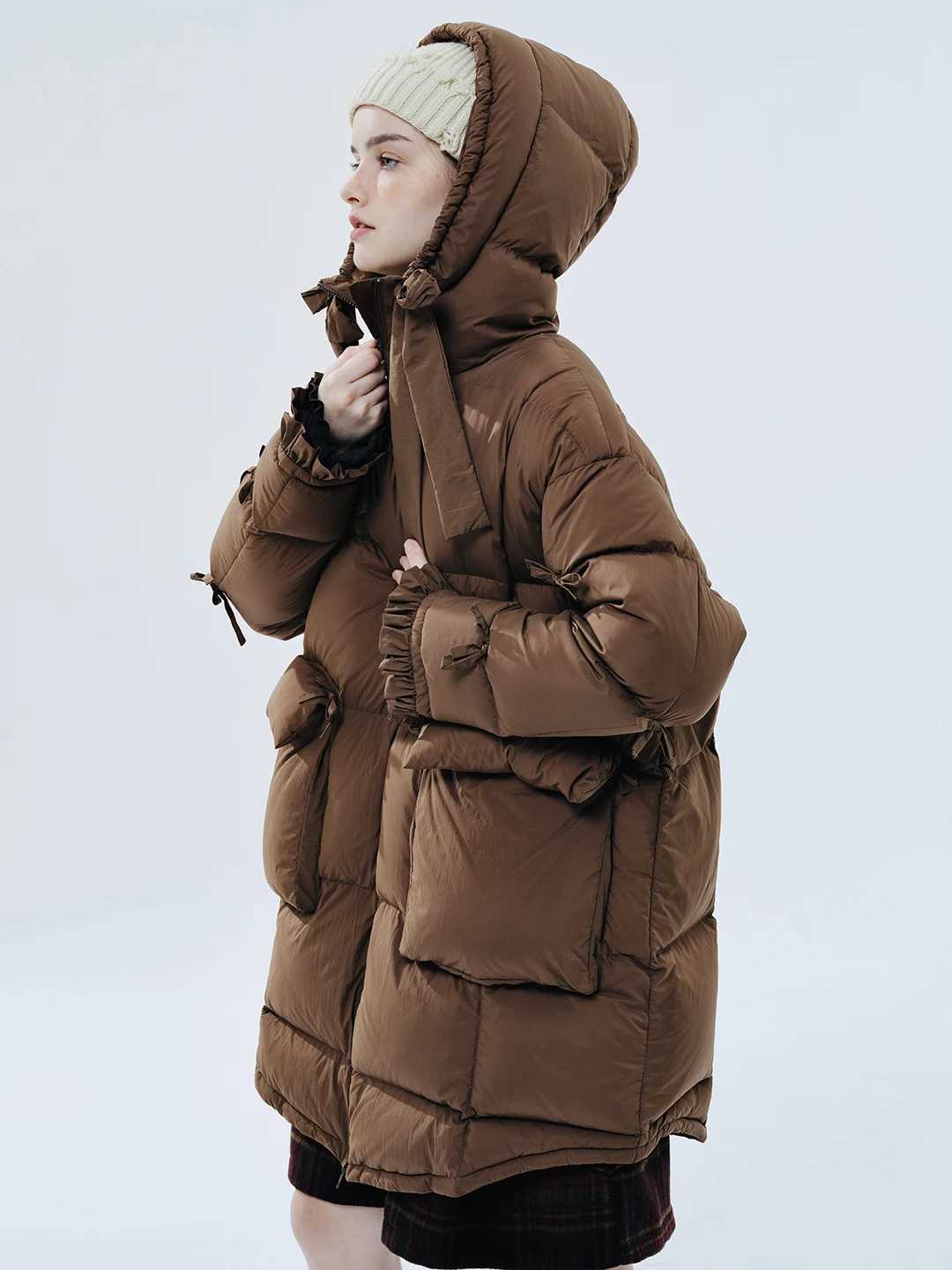 IMAKOKONI original design winter warm mid-length thickened coat pocket down jacket 234380T251201