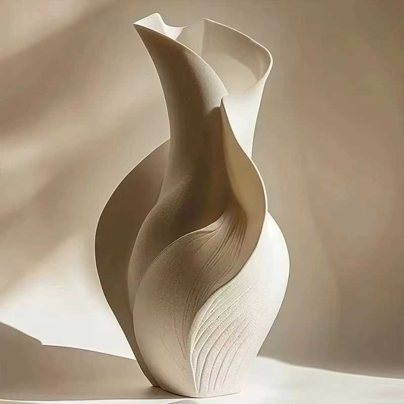 Nordic Ceramic Vase Abstract Grass Dried Real Flower Living Dinning Ro Cabinet Off Desktop Decoration Gift Y251201