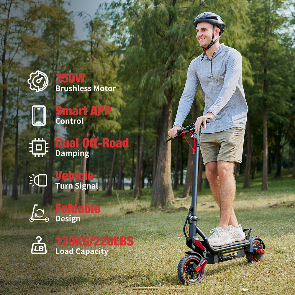 iScooter W8 Foldable Electric Scooter with APP Control 750W 48V 14AH Dual Shock Absorbers LCD Display Long Range 45KM E-Scooter - view 5
