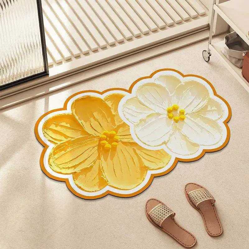 New Soft Diatite Mat Flower Diatoeous Earth Bath Mats Non-slip Bathro Tub Carpet Quick Dry Wen Ro Door Rug Absorbent H251129