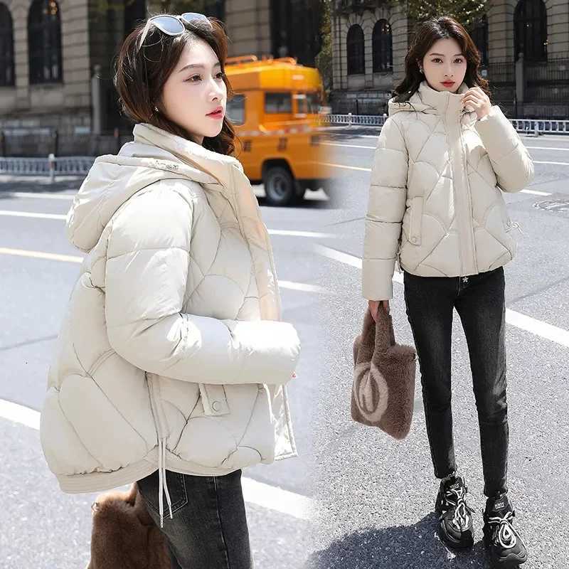 Loose Fit ort Puffer Jaet Womens Cotton down Jaet Thiened Bread Sle Coat Korean Version Large Size Stand CollarT251201