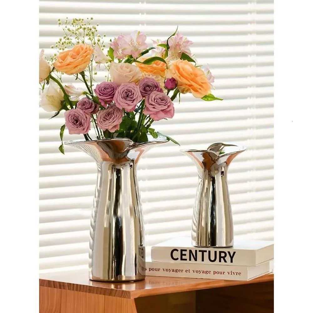 Electroplated Flower Arrangement Nordic He Wabi Sabi Style Vase He Living Ro Dining Table Decoration Housewarming Gift Y251201