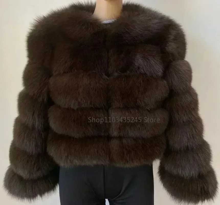 Womens Fashion faux fur coat super hot Autumn Winter women short Faux fox fur fluffy jacket high quality 5xl Ladies furry coatsT251201