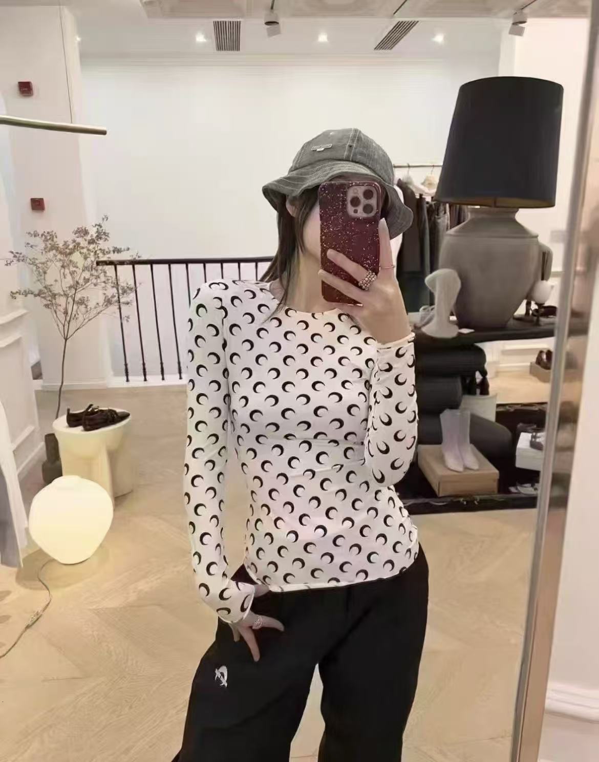 Womens Marine Sierre Leggings Leggings Fashion Pants Half Moons Shaped Pantyhose Casual Top T-Shirt Womens Designer Leggings Marine Serree Pants 7d9