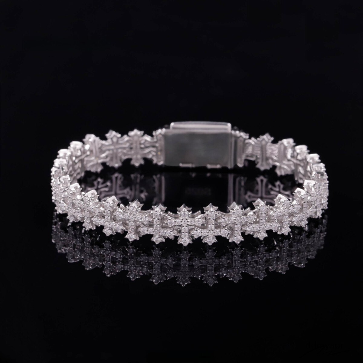 New Design Sterling Sier Gold Plated Link Bracelets Iced Out Vvs Moissanite Full Dia Cross Chain Bracelet Ddmyfeb