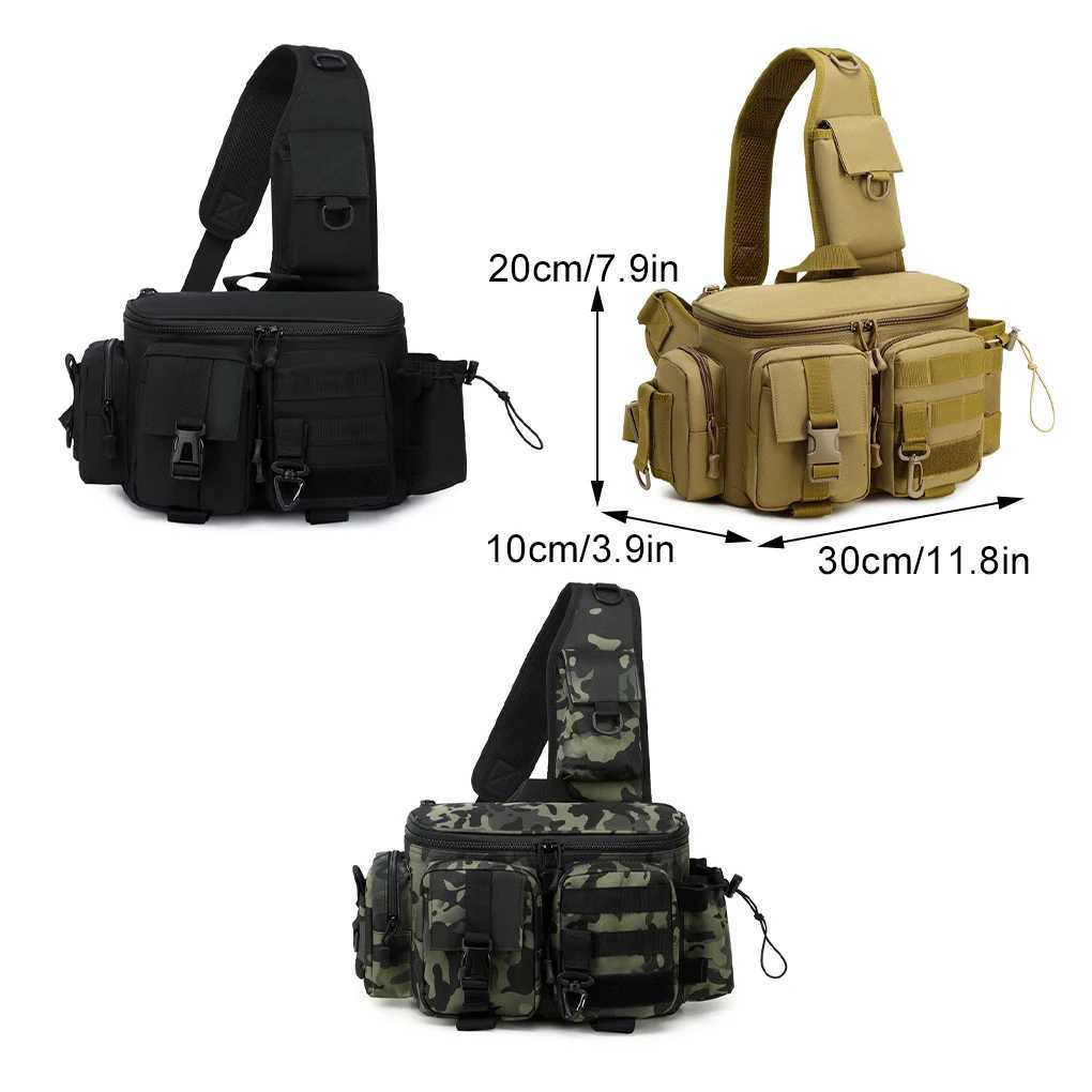 Outdoor Sports Tactical Waist Bag Multi Function Waterproof Fishing Gear Bag Hiking Camping Travel Backpack Shoulder Cross BagsT251201