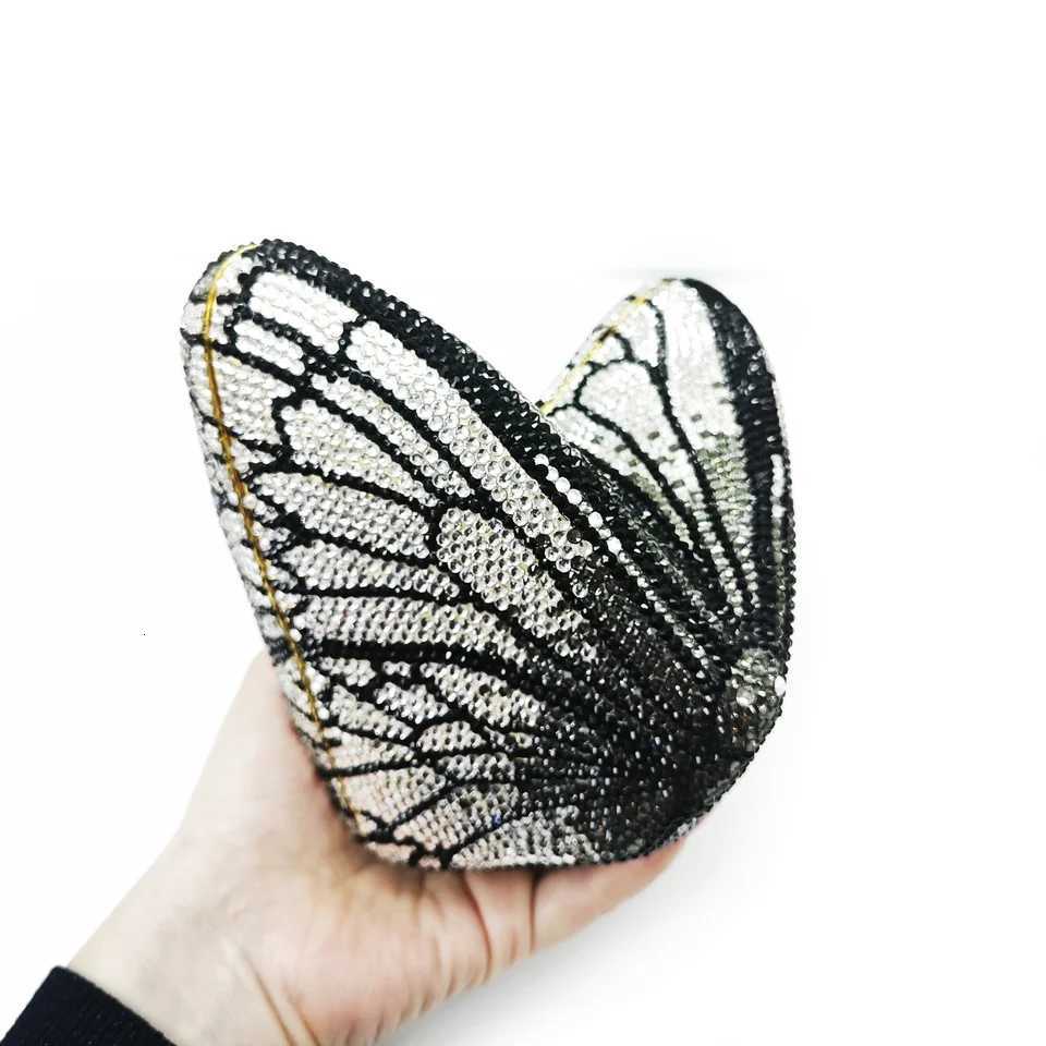 XIYUAN Butterfly Shaped Crystal Evening Bags Women Sparkling Rhinestone Clutch Purse Wedding Party Bridal Handbag Black Diamonds K251201
