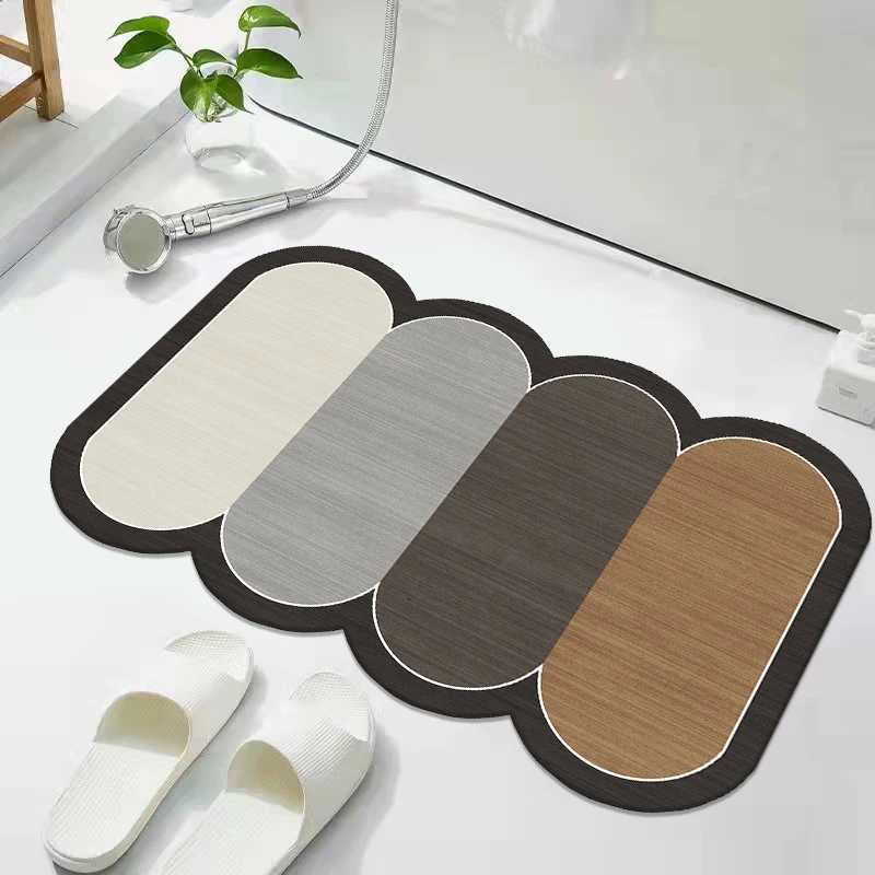 Diat d bathro floor mat water-absorbing and dirt-resistant foot mat at the door of the toilet toilet non-slip mat H251129