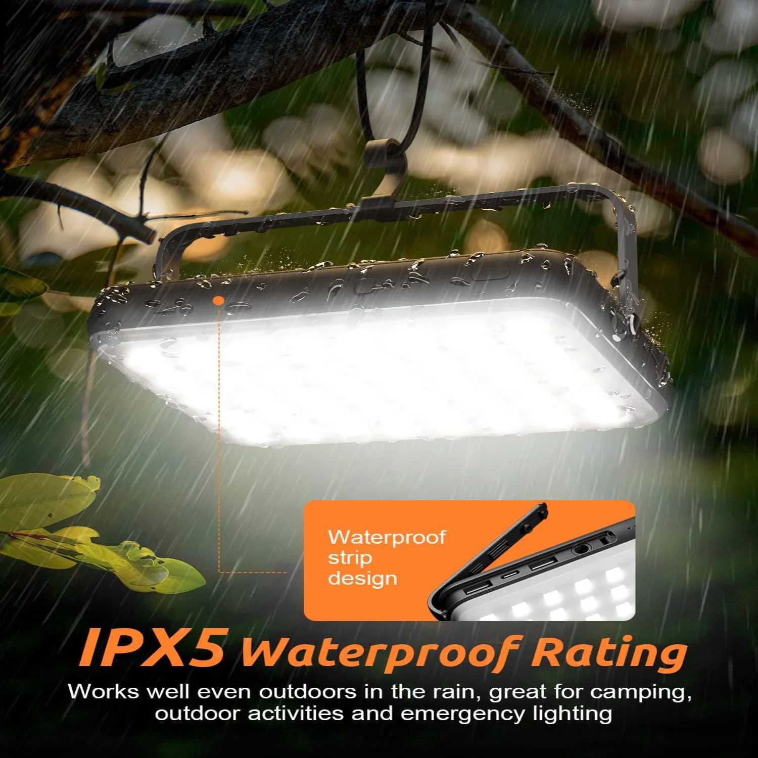 Eventek Rechargeable LED Camping Lantern 1200LM 20000mAh Power Bank Up to 144h 4 Modes IPX5 USB Recharge Hook Stand M251201