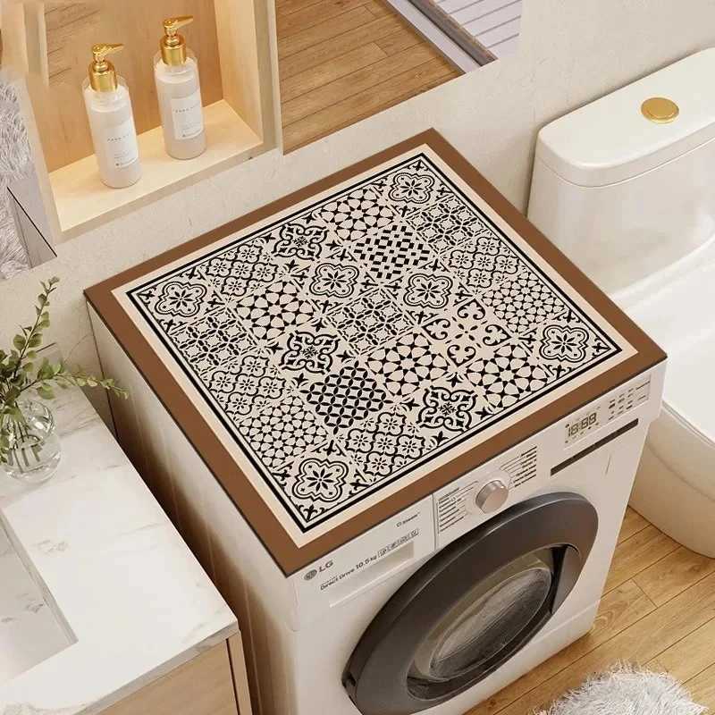 Waterproof Washing Drying Mat Machine Dust Cover Microwave Refrigerator Fridge Top Protector Mat Coffee Drain Pad Table Placemat Y251201