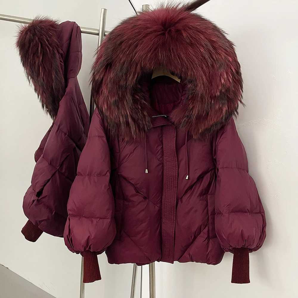 Down Jacket Women Winter Real Fox Fur Raccoon Fur Collar Hooded Duck Down Coat fur Detachable Thick Loose Streetwear OuterwearT251201