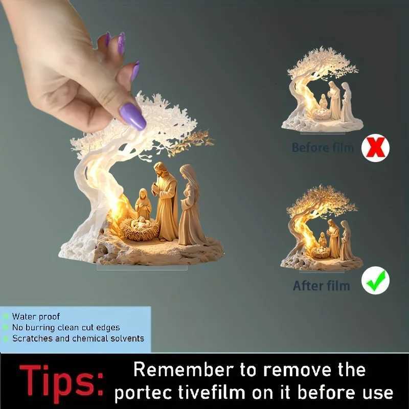 Y Acrylic Jesus/Tree of Life Wall Art - Spiritual Desktop Decor for Nursery/Wedding Blessings 2D Laser-Cut Ornament H251129