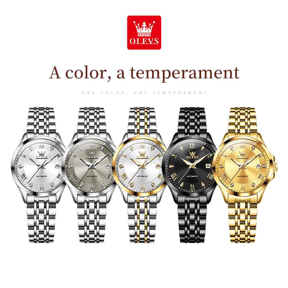 OLEVS Designer Women's Business Watch Luxury Fashion Night Light Mechanical Watch Waterproof Dual Calendar Outdoor Sports Watch Free Shipping Who