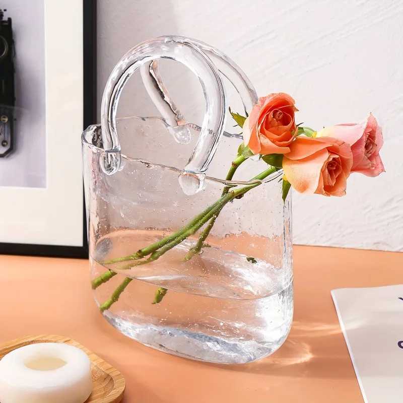 Bag Vase Handbag Shaped Vase Hydroponic Vase Transparent Bag Vase Mothers Day Gift He Decoration Y251201