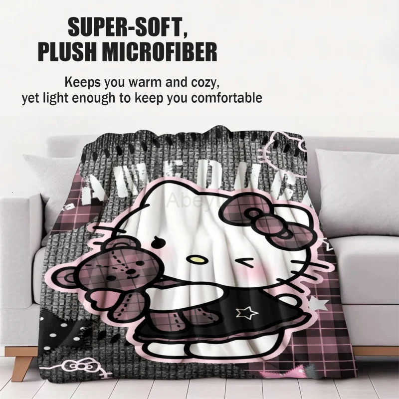 Sanrio Cute Hello Kittys Printed Blanket Home Decor Throw Blankets Picnic Blankets Warm Blanket Soft Comfortable Birthday Gift H251201
