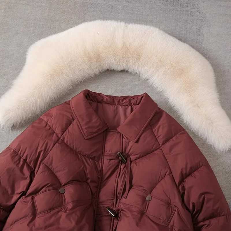 2025 Winter New Thicke Warm Parkas Removable Fur Collar Bread Coat Loose Chic Down Cotton Padded Casual Coat Womens OutwearT251201