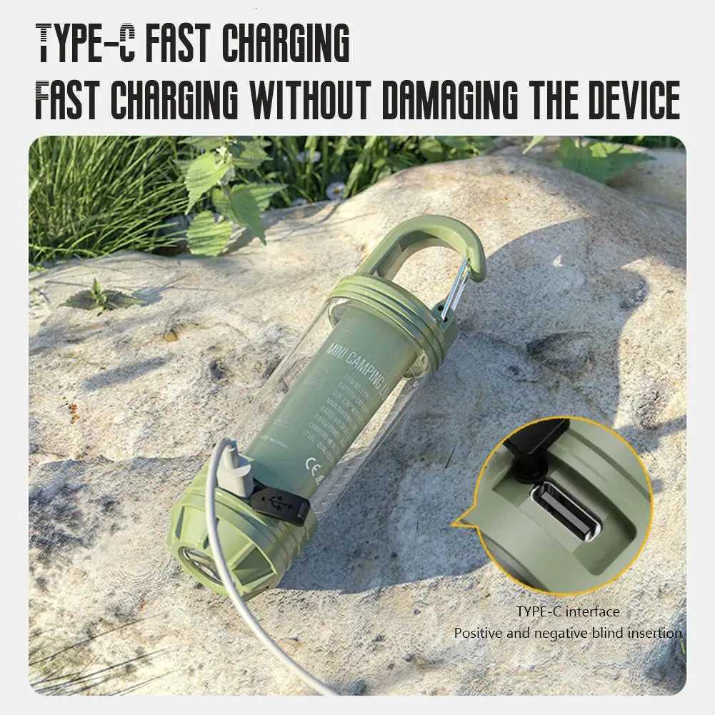 1000LM Super Bright Outdoor Hiking Fishing Tent Lamp 1200mAh Rechargeable Dual Light Source Tent Light Outdoor Camping Lantern M251201