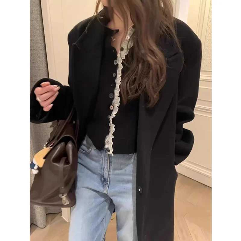 Sweet Korean O Neck Solid Color Lace Soft Womens Sweater Cardigan Spring Autumn New Fashion Versatile Long Sleeved Lady Coat M260306