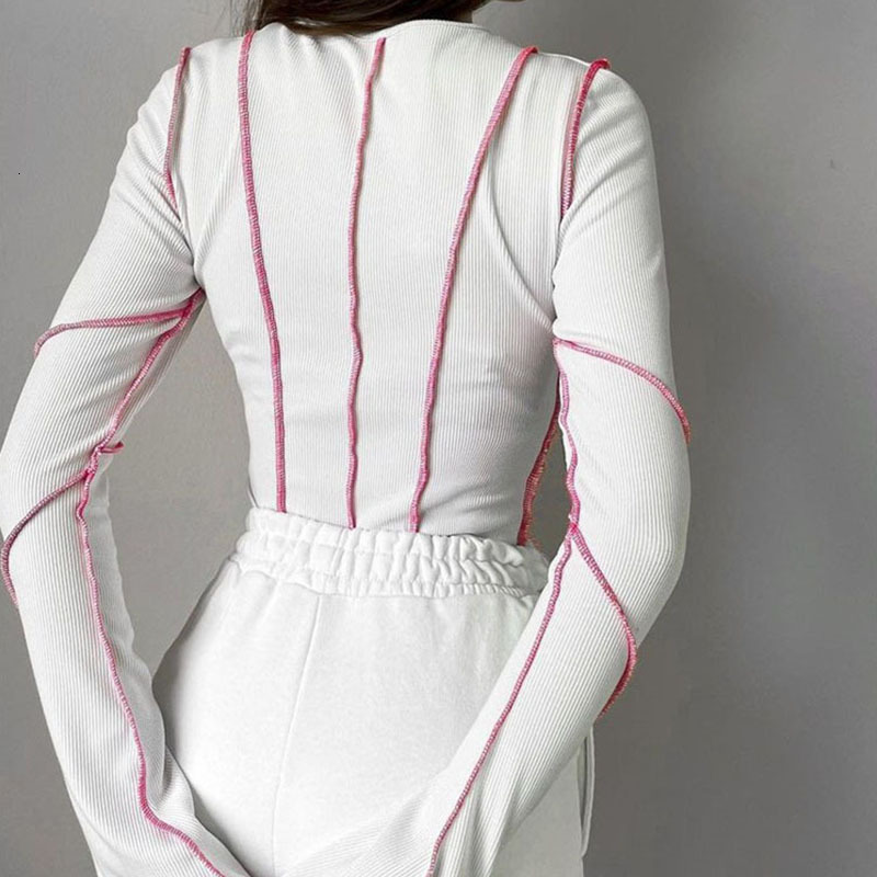 Autumn and Winter Round Neck Flare Sleeve Pit Stripe Top for Womens New Underlay Womens Fashion Sexy Long Sleeve T-shirt for Women 210302