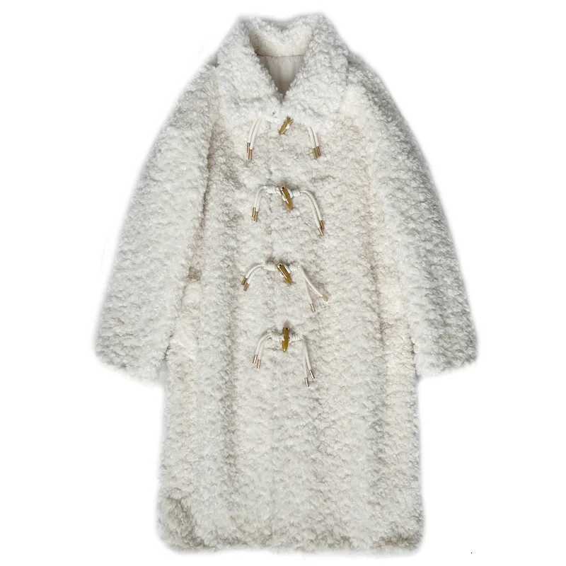 Mid Length Coat Women Faux Fur Coats Lamb Wool Jackets Turn Down Collar Thick Y2k Streetwear Jacket Outerwear Autumn WinterT251201