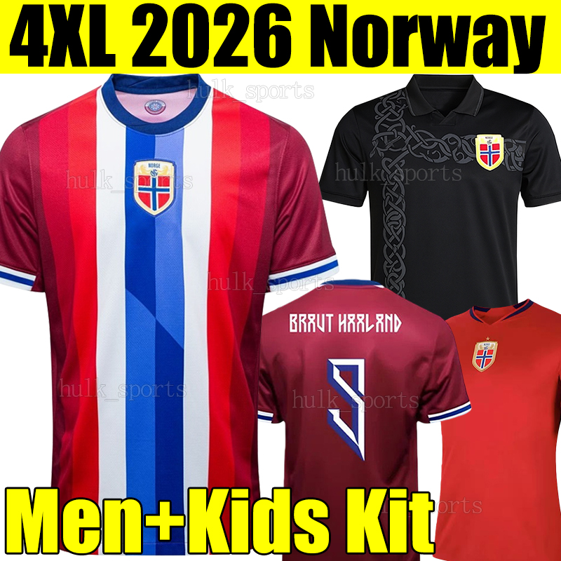 XXXL Norway BRAUT HAALAN soccer jerseys 2026 World Cup SORLOTH NUSA AASGAARD HORN MYHRE DONNUM RYERSON MOLLER WOLFE AJER STRAND men kids kits socks set Football shirt