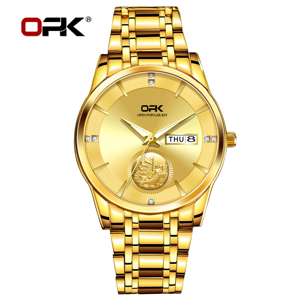 OPK Free Shipping New Designer Watch Manufacturer Wholesale Dropshipping Cross-border Hot-selling Dual Calendar Quartz Watch Men's Watch