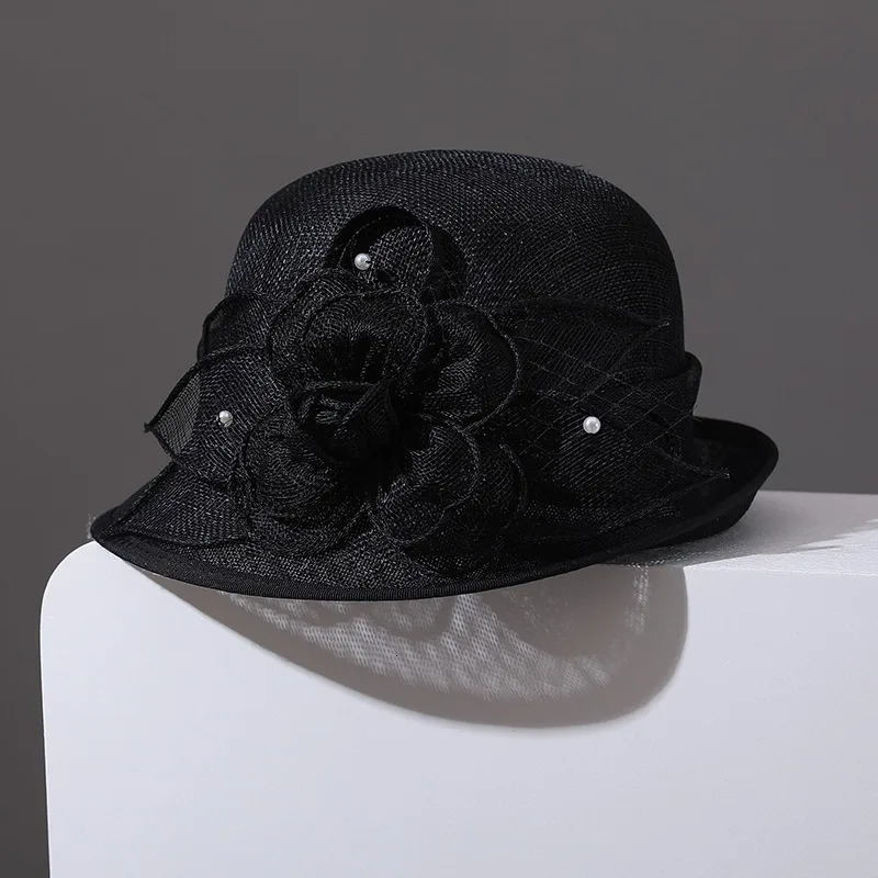 Sinamay Wedding Fedora Hats For Women Ladies Elegant Church Cap Tea Party Dress Formal Occasion Millinery Hat 251129
