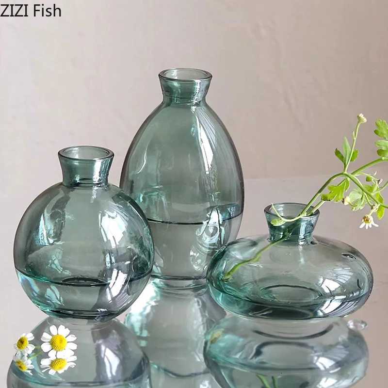 Minimalist Transparent Vase Lovely Small Plant Pots Table Decoration Flower Arrangement Floral Vases Ro Aesthetic Decor Y251201