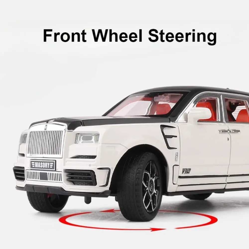 Scale 124 Rolls Royce Cullinan Mansory Car Model Toy Alloy Body Rubber Tires SUV Models Simulation Sound Light Kids Presents L251201