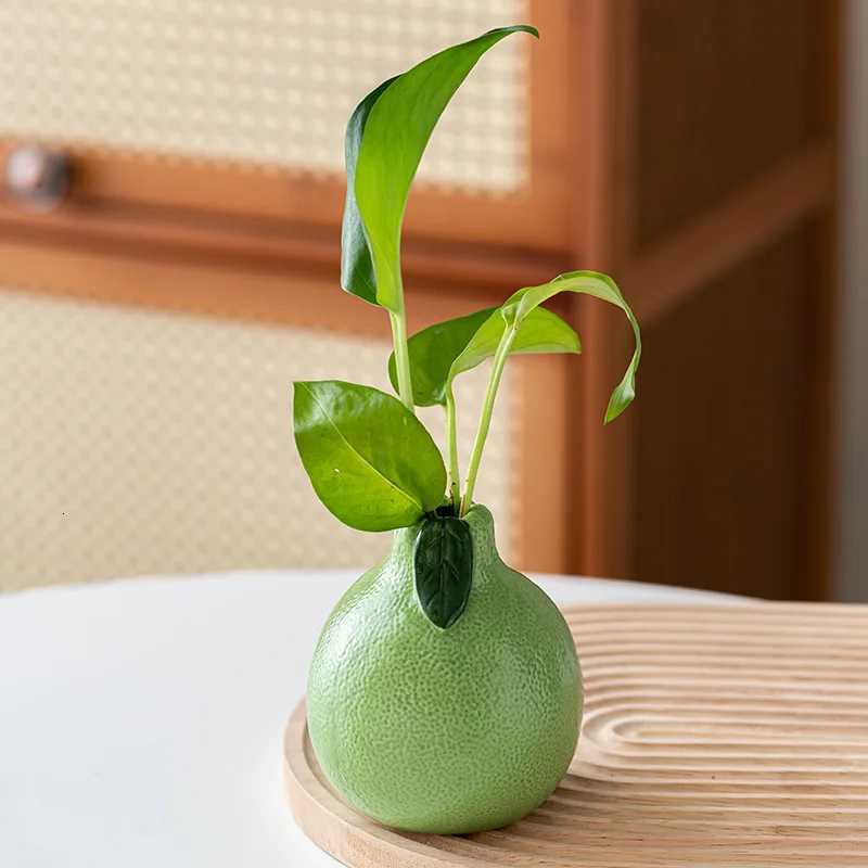 Orange Vase Ceramic Vase Pelo Simated Fruit Ornaments Hydroponic Flowerpot He Decoration Accessories Flowervase Y251201