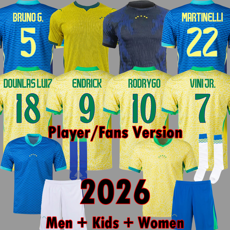 2026 World Cup Brazil soccer jerseys ENDRICK 2024 Camiseta de futbol PAQUETA MARTINELLI football shirt RODRYGO maillots football VINI JR RAPHINHA Kits 3XL 4XL