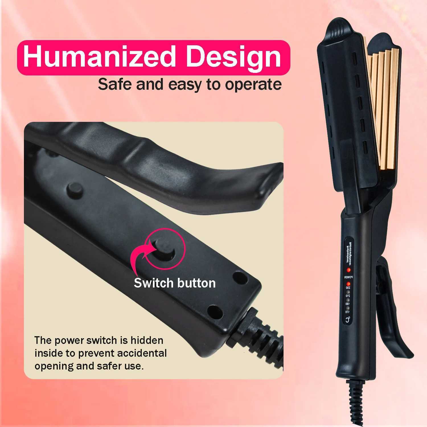 Hair Curler Flat Iron Corn Curls Corrugation Wave Ceramic Tourmaline Ionic Curling Iron Tongs Hair Styling Crimper Dropsing C251202