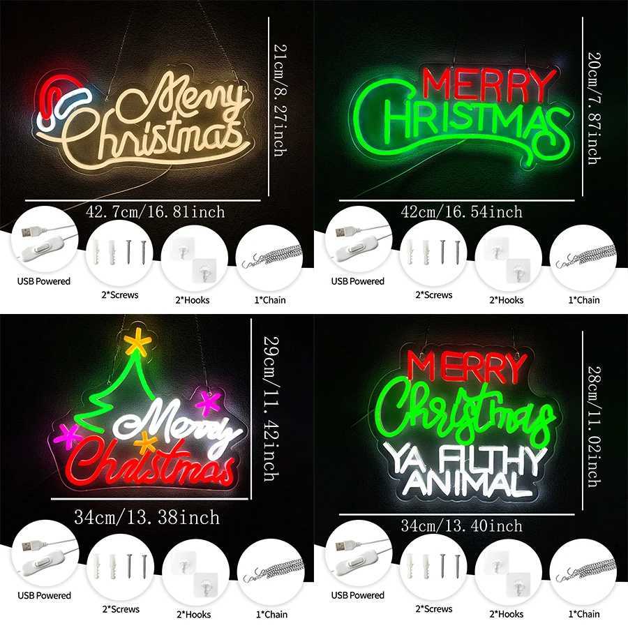 Christmas Series Neon Signs Vibrant Business Wall Lamps Usb Powered Used For Rooms Homes Clubs Christmas Decor Gifts H251201