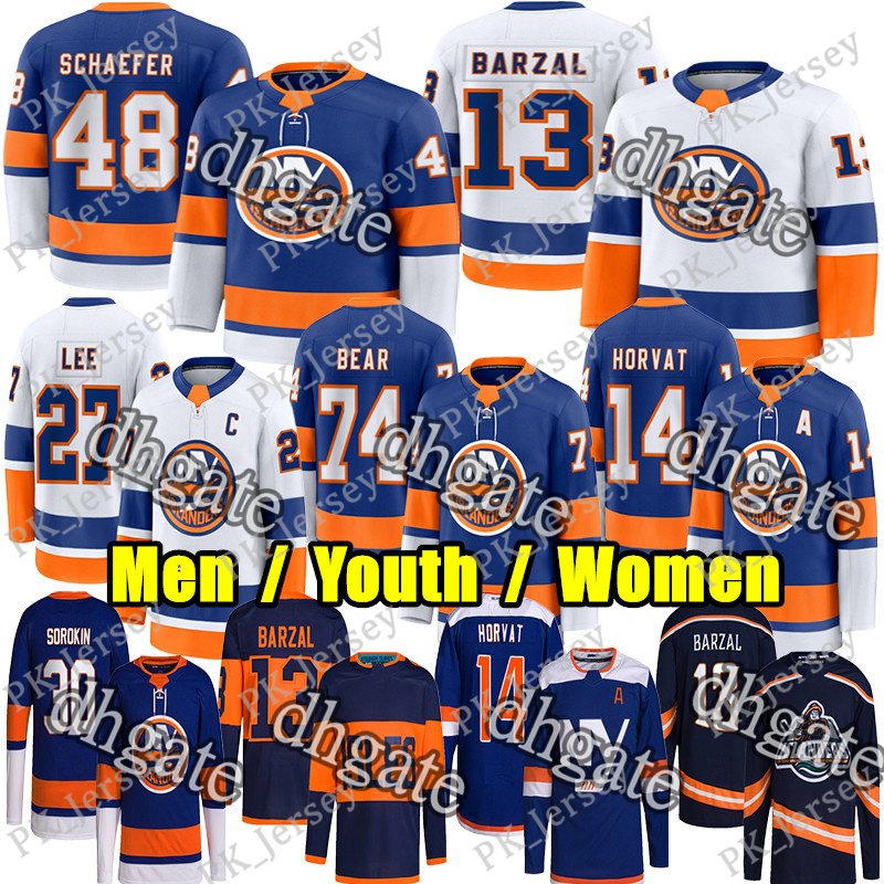 #48 Matthew Schaefer ny hockey jersey islanderses jersey #13 Mathew Barzal Bo Horvat Mike Bossy Alex Romanov Simon Holmstrom Varlamov Boqvist Ilya Sorokin jerseys