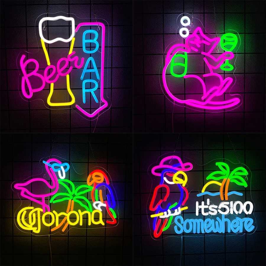 Neon Signs Of Bar Series LED Wall Decor Of Animal Icons Business Wall Lamps For Bedrooms RestaurantsBeer Bar Party Decor H251201