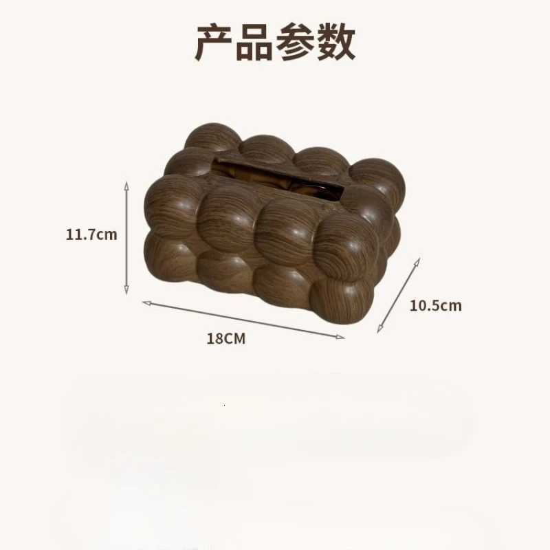 Nordic New Wood Grain Tissue Box Plastic Material Living Ro Paper Box Tea Table Creative Decoration Desktop Napkin Drawer H251201